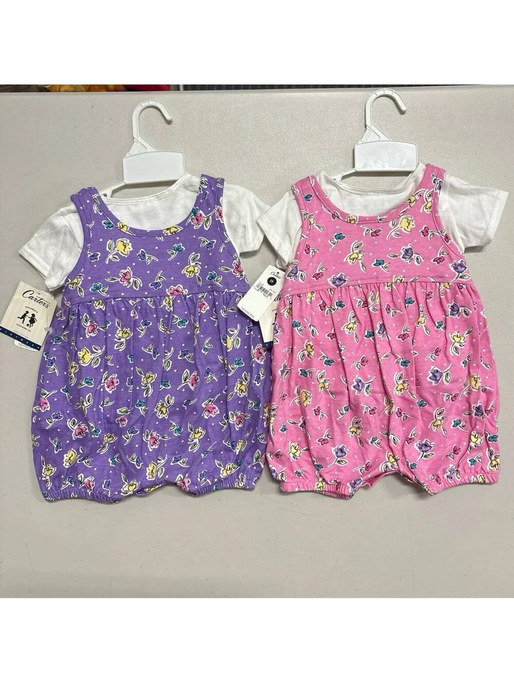 Carter’s Baby Bubble Romper Lot 6M Purple Pink Floral New with Tags NWT